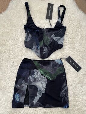 White Fox Boutique Rich romance bustier & beloved mini skirt matching Set